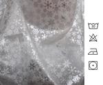 Organza blanca estampada con cristales de hielo