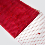 Velo de rejilla  con motas  color rojo, de 23 cm