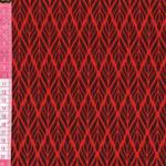 Paño elástico rojo con estampado geométrico  de hojas en negro 