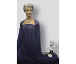 Encaje azul marino sin blonda con motivo floral ornamental