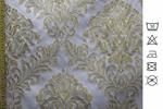 Jacquard de raso duquesa crudo con motivos en oro