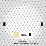 Velo de rejilla  con motas  color beige, de 23 cm