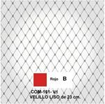 Velo de rejilla rojo para tocados, de 23 cm.