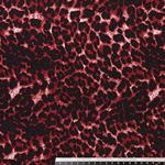 Viscosa con estampado de leopardo en negro y tonos granate