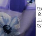 Crepé estampado floral malva, morado y azul zafiro