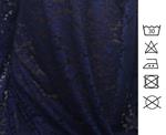 Encaje azul marino sin blonda con motivo floral ornamental