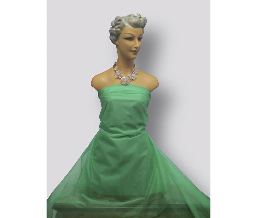 Tejido liso- gasa fantasía- verde esmeralda