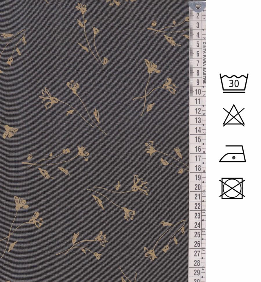 Bambula de crepé estampada gris y camel