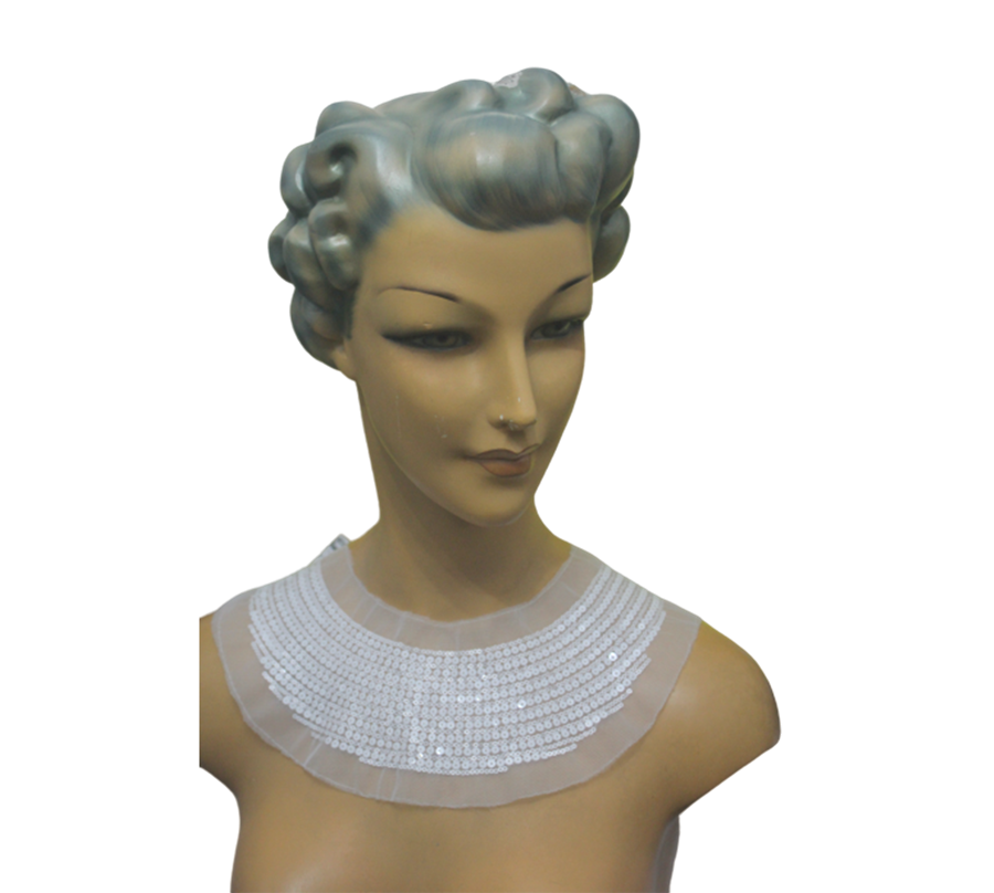 Cuello de tul- blanco