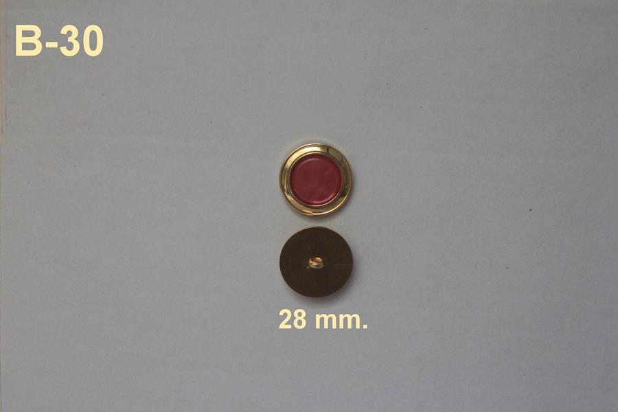 Botón Chanel rosa fucsia y dorado