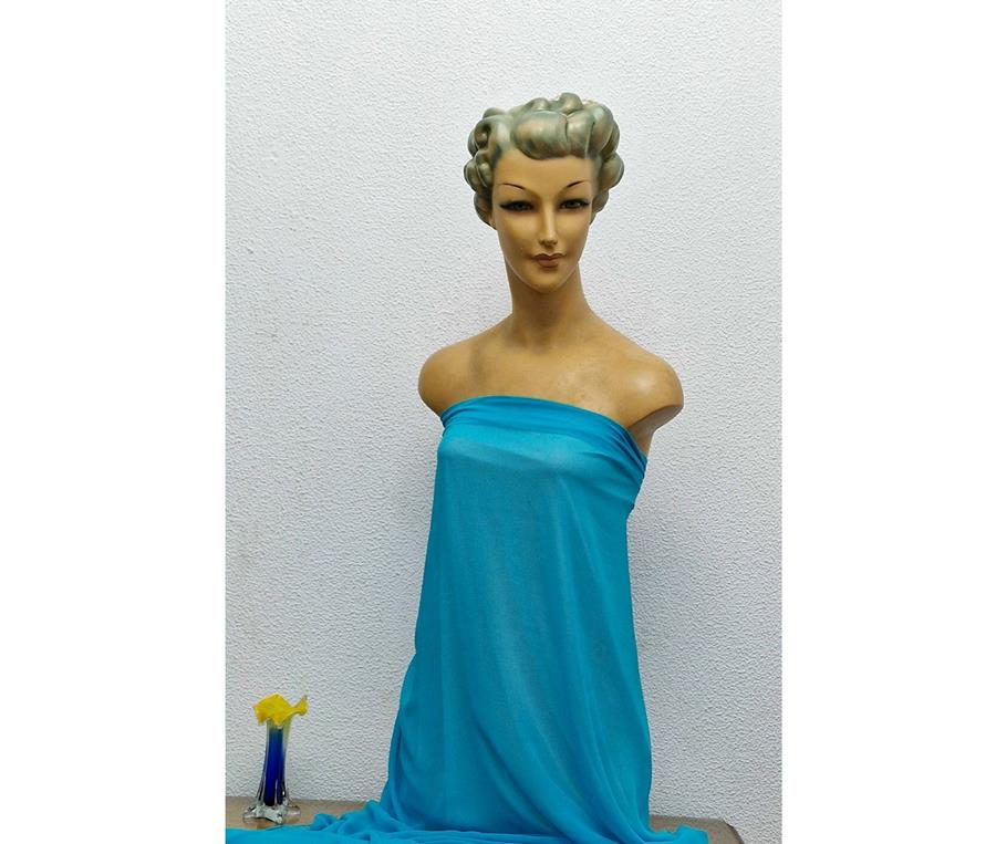 Georgette turquesa de seda natural