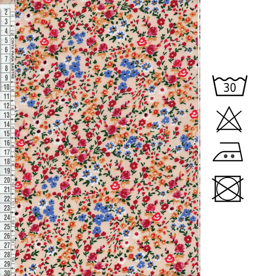 Viscosa estampada con flores de vartios colores
