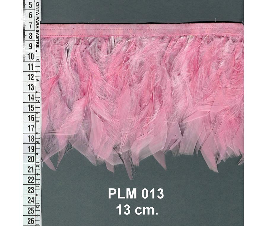 Fleco de plumas rosa