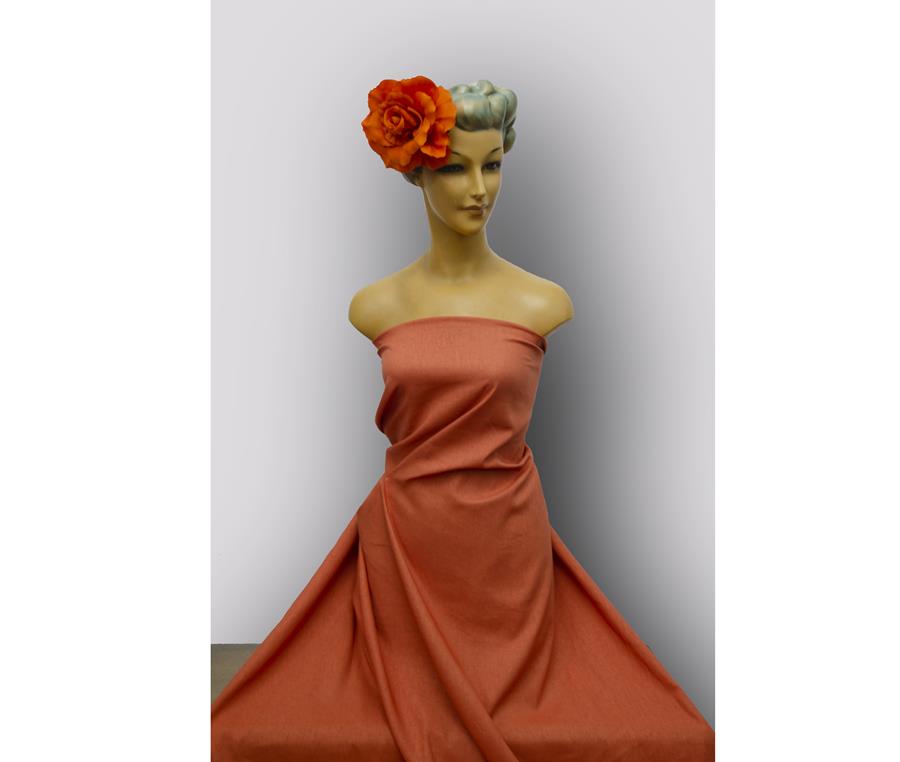 Tejido liso- lino- naranja