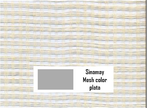 Sinamay de rejilla color plata