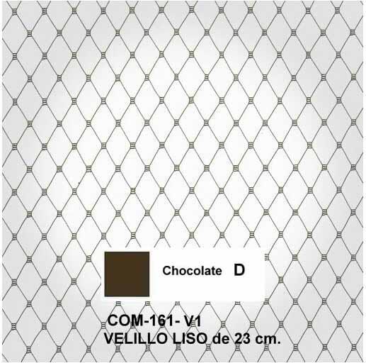 Velo de rejilla marrón chocolate de 23 cm.