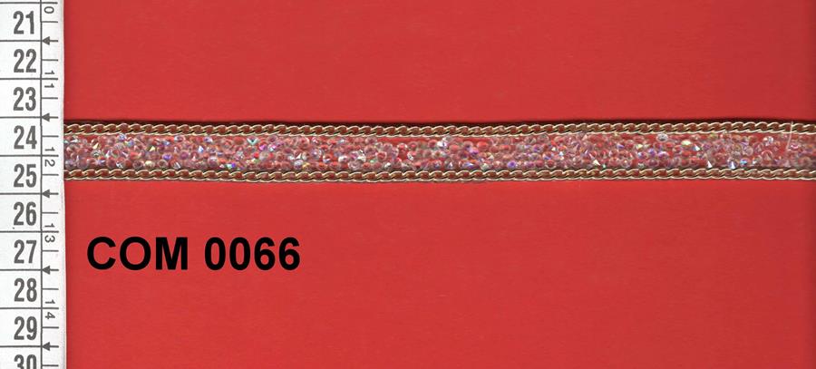 Tira de strass transparente con cadenas de níquel doradas