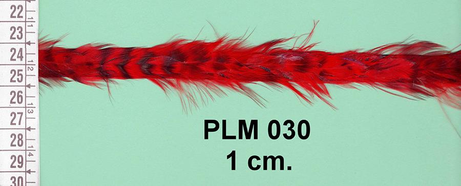 Galón de plumas bicolor rojo y negro