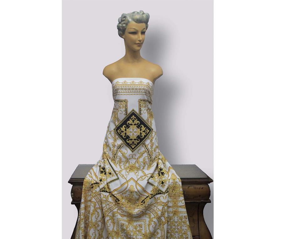 Neopreno blanco de verano con estampado estilo Hermés