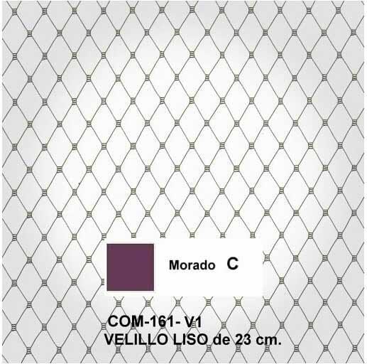 Velo de rejilla morado de 23 cm.