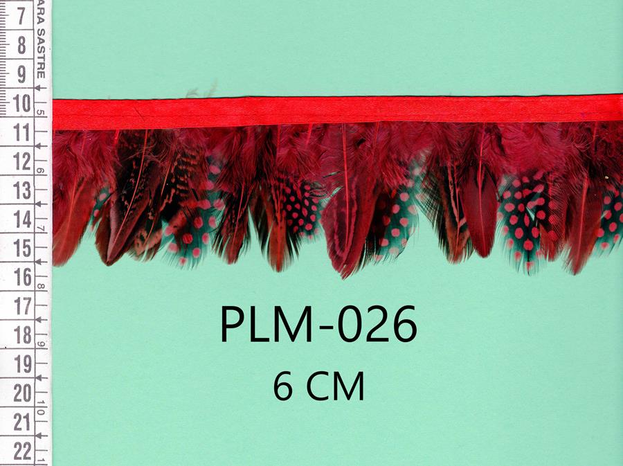 Fleco  de plumas caldera, rojo y rosa persa.