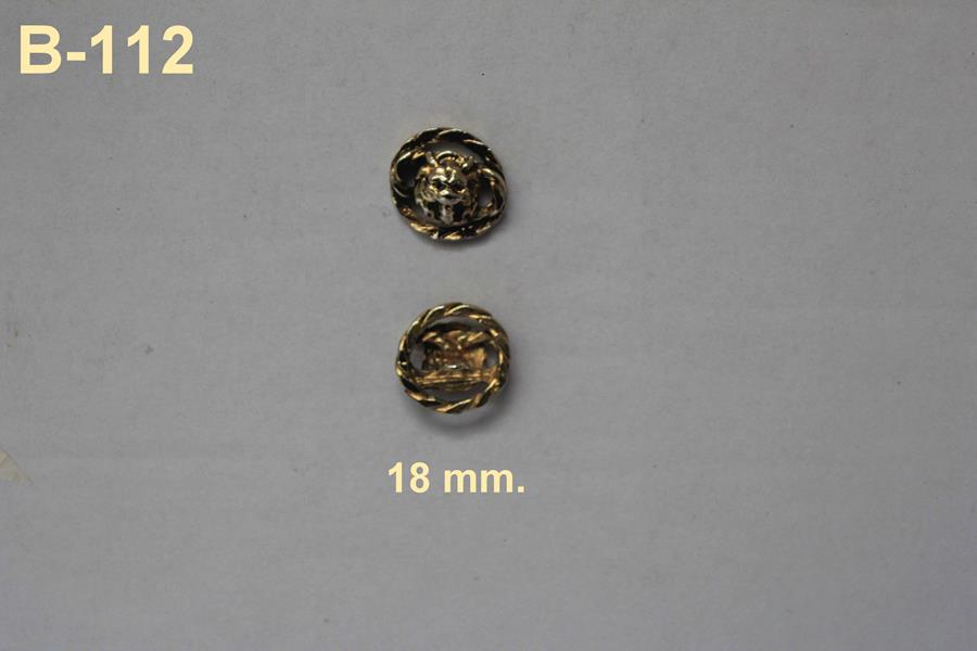 Botón oro viejo con forma de cabeza de león