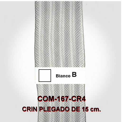Crin plegado blanco  de 15 cm.