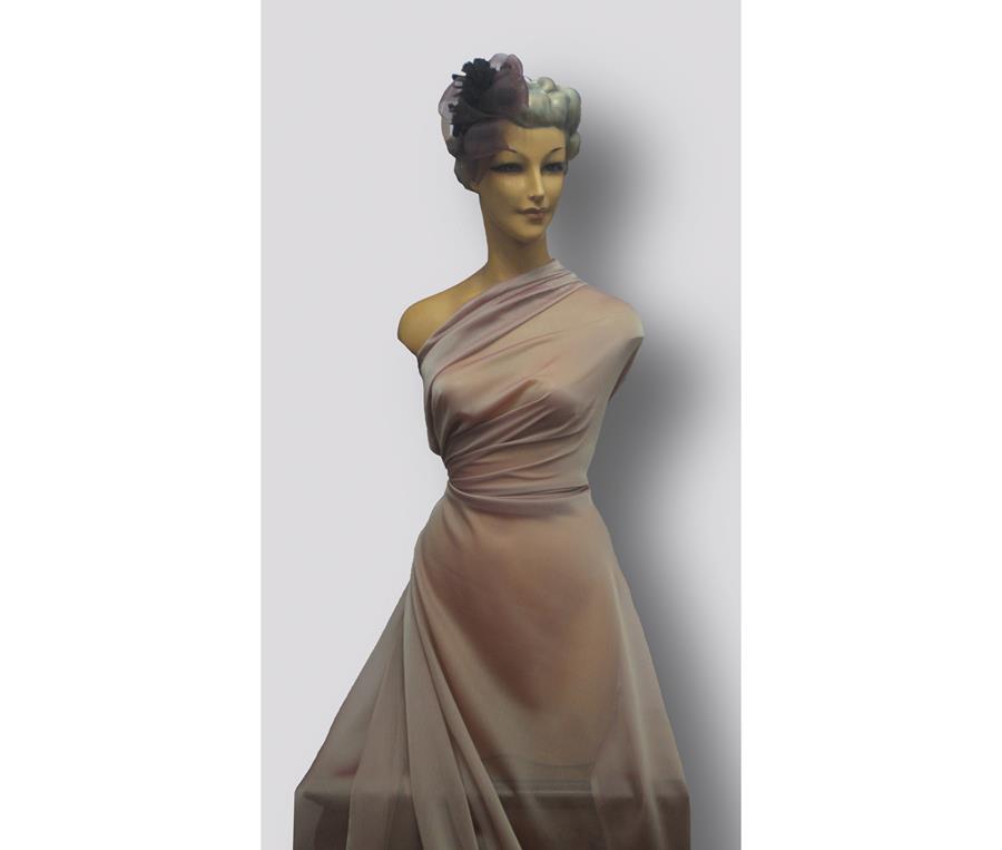 Tejido liso- gasa tornasolada- beige rosado