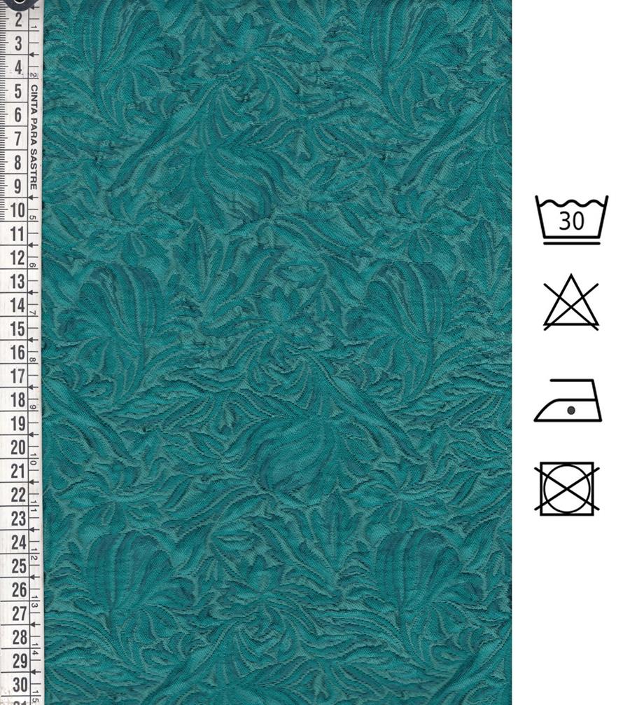 Jacquard brocado jade y turquesa