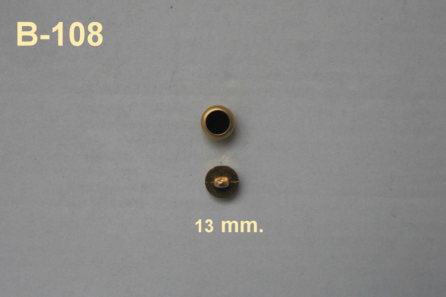 Botón  negro y dorado