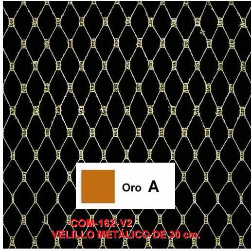Velo de rejilla color oro de 30 cm.