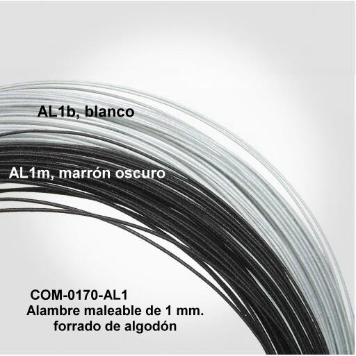 Alambre maleable forrado marrón oscuro