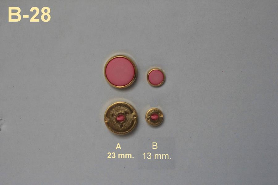 Botón de chapa color rosa chicle
