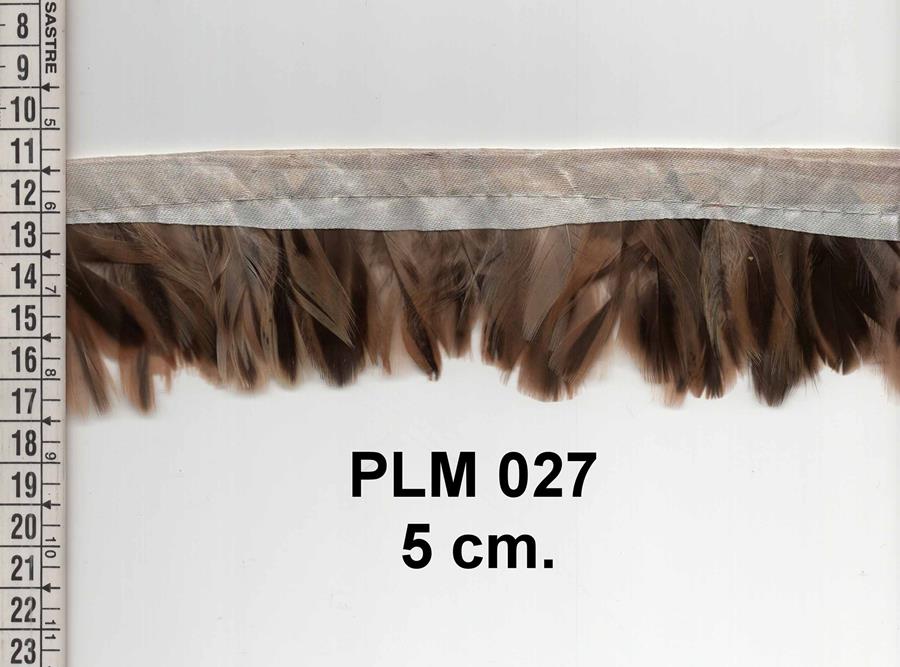 Fleco de plumas camel y marrón 