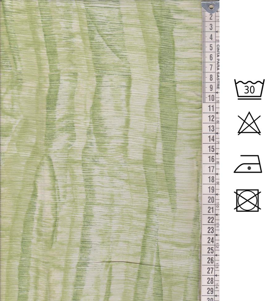 Tejido de bambula estampado imitando  tye-dye  color verde lima