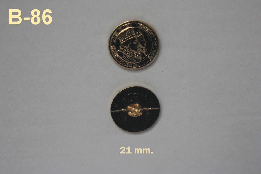 Botón moneda antigua con efigies