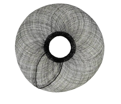 Ala de pamela de sinamay negra de 45 cm. de diámetro