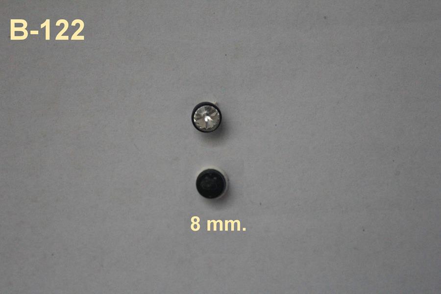 Botón de cristal engarzado en negro