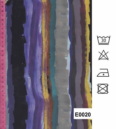 Crepé estampado con rayas multicolor | E0020 | Tejidos, telas, complementos, tocados,sombrerería, plumas, tiras, encajes, bordados, botones, moda.