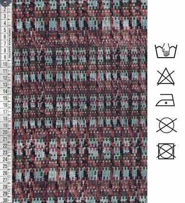 Crepé estampado imitando pequeñas lentejuelas de colores. | E0024 | Tejidos, telas, complementos, tocados,sombrerería, plumas, tiras, encajes, bordados, botones, moda.