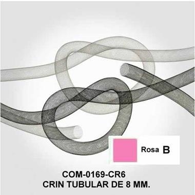 Crin tubular rosa fucsia de 8 mm. | COM-0169-CR6B | Tejidos, telas, complementos, tocados,sombrerería, plumas, tiras, encajes, bordados, botones, moda.