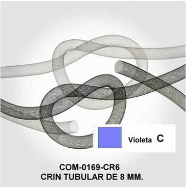 Crin tubular violeta de 8 mm. | COM-0169-CR6C | Tejidos, telas, complementos, tocados,sombrerería, plumas, tiras, encajes, bordados, botones, moda.