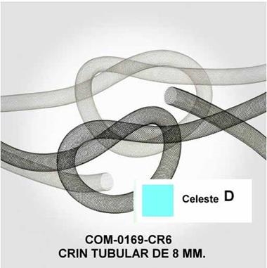 Crin tubular celeste de 8 mm. | COM-0169-CR6D | Tejidos, telas, complementos, tocados,sombrerería, plumas, tiras, encajes, bordados, botones, moda.