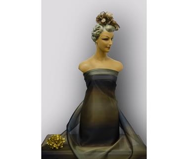 Organza bicolor camel y azul grisáceo | 0219 | Tejidos, telas, complementos, tocados,sombrerería, plumas, tiras, encajes, bordados, botones, moda.