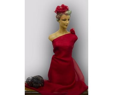 Organza color rojo Valentino | 0227 | Tejidos, telas, complementos, tocados,sombrerería, plumas, tiras, encajes, bordados, botones, moda.