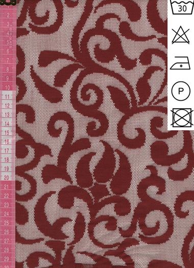 Encaje color Burdeos sin blonda | ENC-022 | Tejidos, telas, complementos, tocados,sombrerería, plumas, tiras, encajes, bordados, botones, moda.