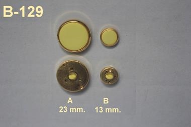 Botón chapa amarillo con filo dorado | B129 | Tejidos, telas, complementos, tocados,sombrerería, plumas, tiras, encajes, bordados, botones, moda.