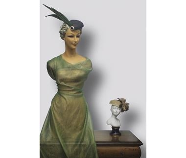 Organza iridiscente y  tornasolada esmeralda y cobre  | 0054 | Tejidos, telas, complementos, tocados,sombrerería, plumas, tiras, encajes, bordados, botones, moda.