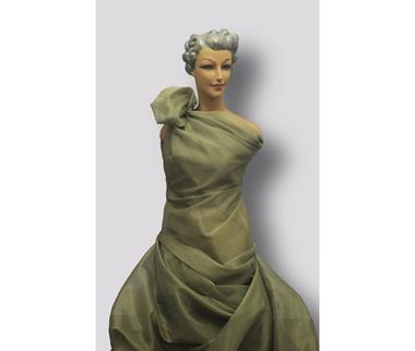 Organza verde oliva claro | 0059 | Tejidos, telas, complementos, tocados,sombrerería, plumas, tiras, encajes, bordados, botones, moda.