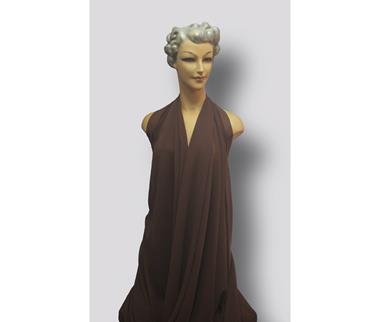 Georgette marrón carmelita | 0068 | Tejidos, telas, complementos, tocados,sombrerería, plumas, tiras, encajes, bordados, botones, moda.